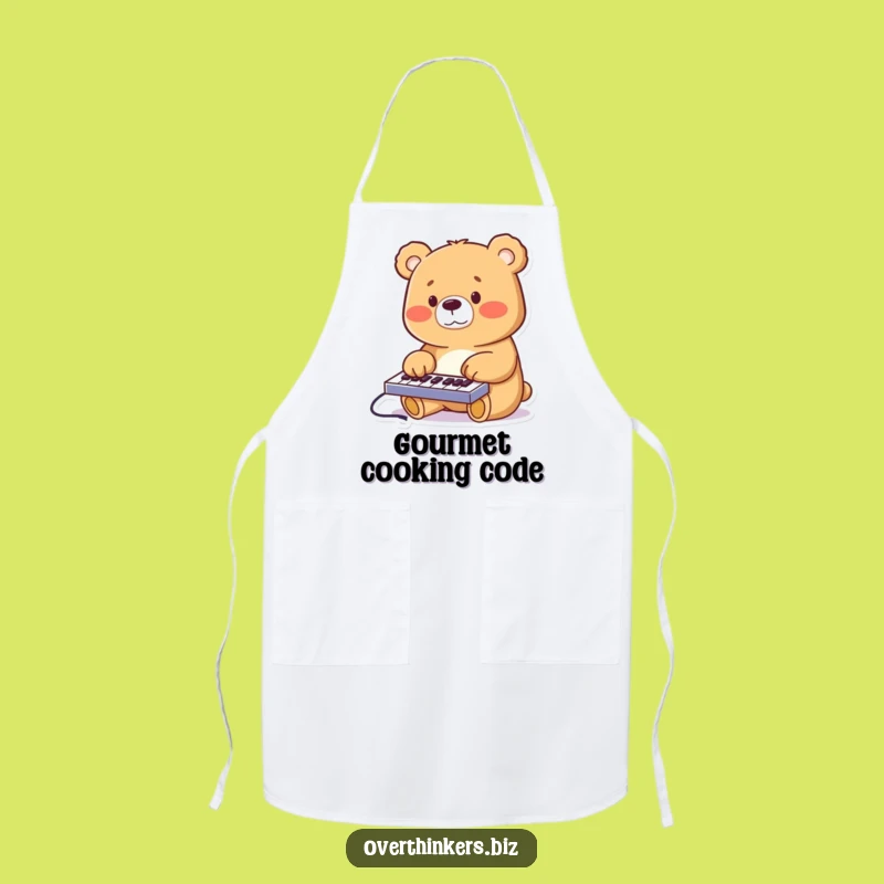 Funny Bear Keyboard Apron - Hilarious Techie Kitchen Gift!