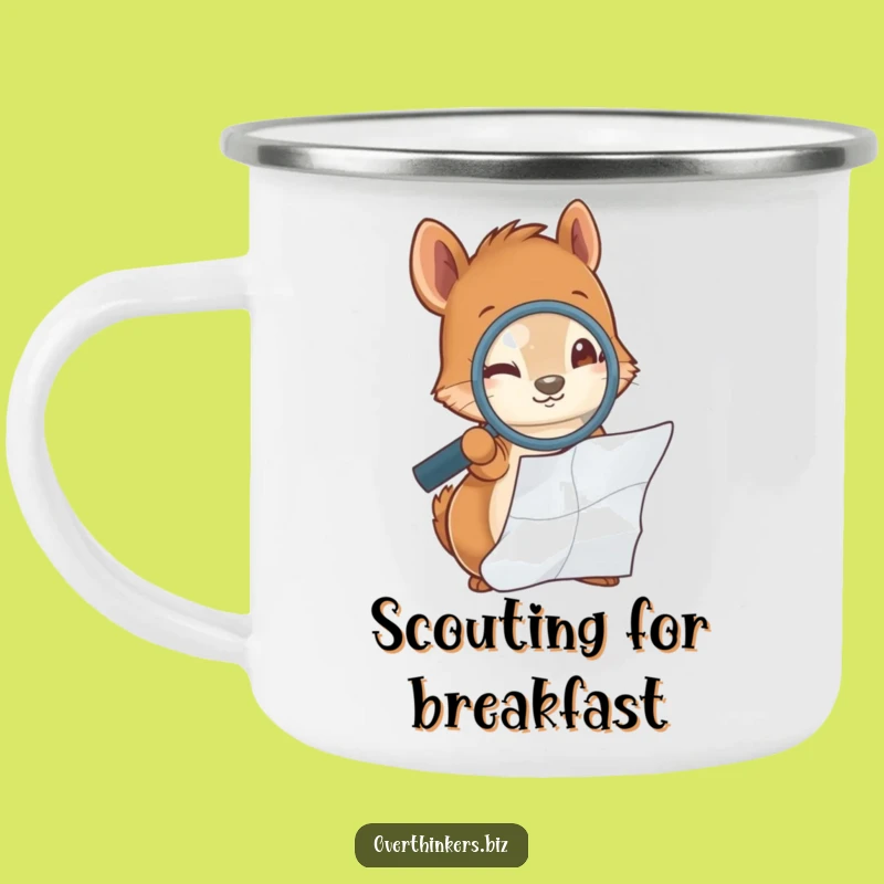 Funny Squirrel Magnifying Glass Camping Mug - Hilarious Investigator Outdoor Gift!