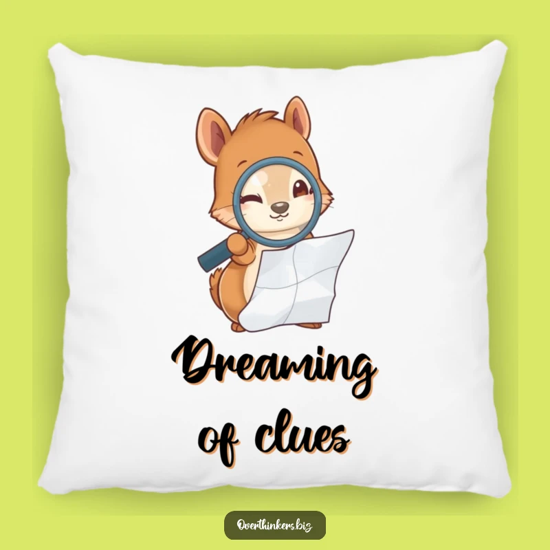 Funny Squirrel Magnifying Glass Pillow - Cozy & Hilarious Investigator Cushion Gift!