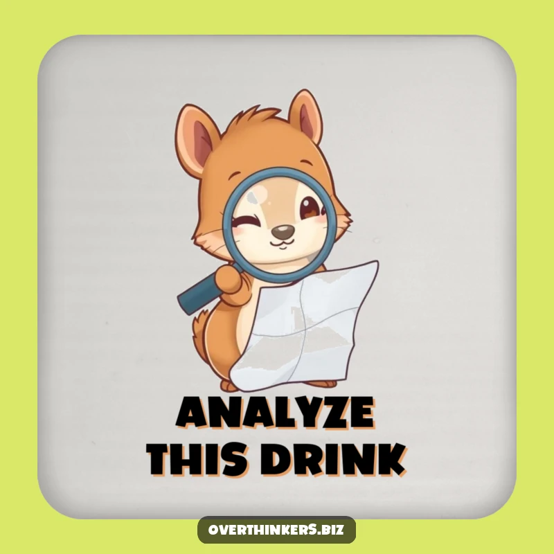 Funny Squirrel Magnifying Glass Coaster - Hilarious Investigator Drink Protector Gift!