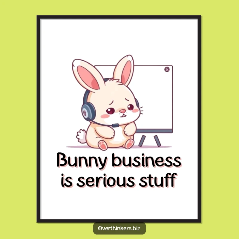 Free Printable Wall Art: Stressed Rabbit, Funny Downloadable Office Decor