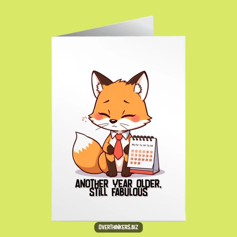 Free Printable Fox Birthday Card: Hilarious Calendar Sigh - Funny Downloadable Gift!