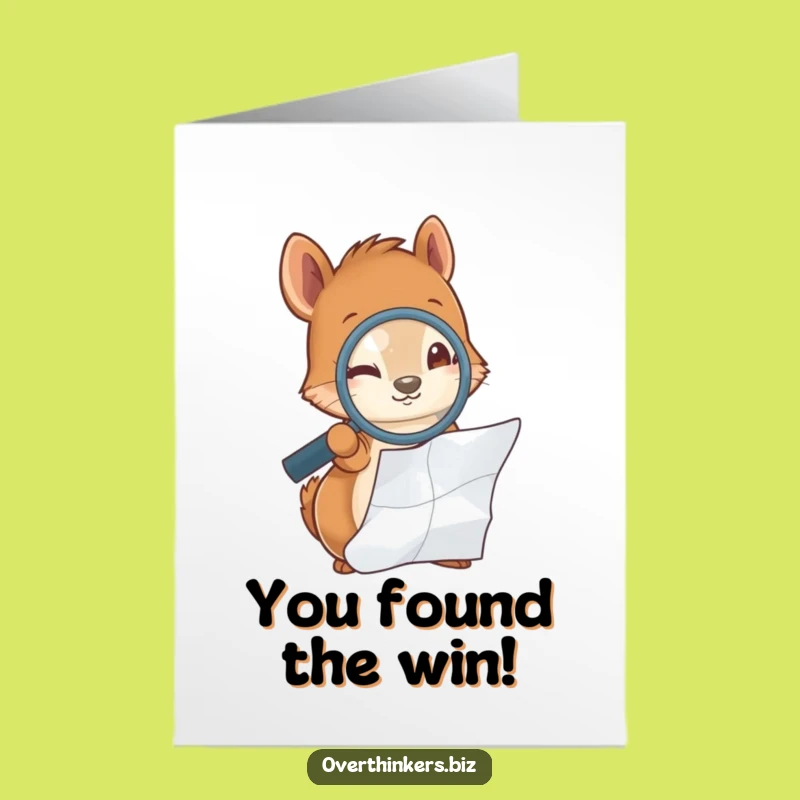 Free Printable Congrats Card: Detective Squirrel, Hilarious Downloadable Success Gift