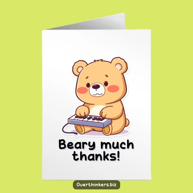 Free Printable Thank You Card: Busy Bear Typist, Hilarious Downloadable Appreciation Gift