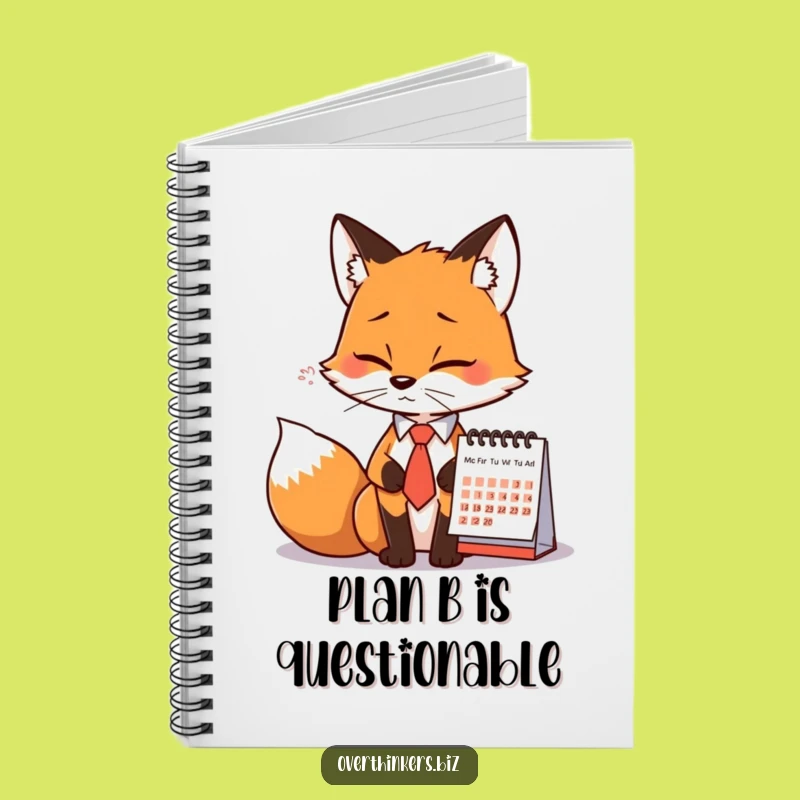 Funny Fox Tie Calendar Sigh Notebook - Perfect for Office Jotting